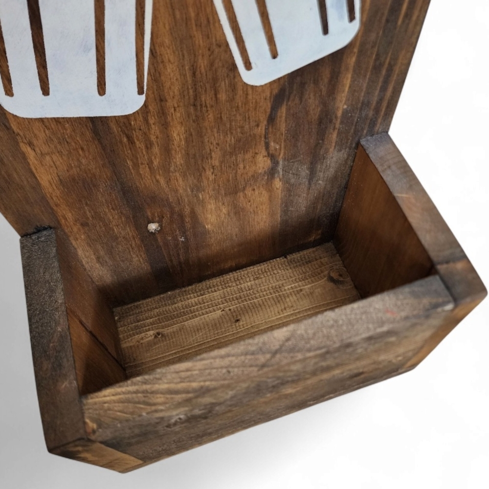 Rustic Wooden Wall Mounted Bottle Opener with Cap Catcher - Picture 3 of 6